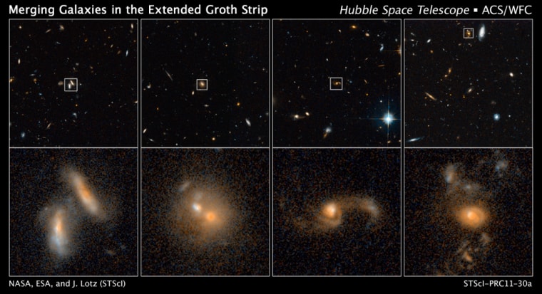 Image: Hubble Space Telescope, examples of interacting galaxies
